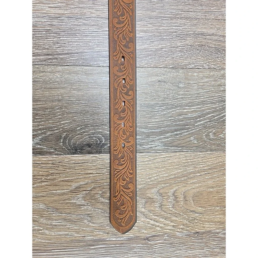NEW - Tony Lama Leather Belt Little Texas C60119 Youth Size 20 Brown Embossed